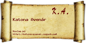 Katona Avenár névjegykártya